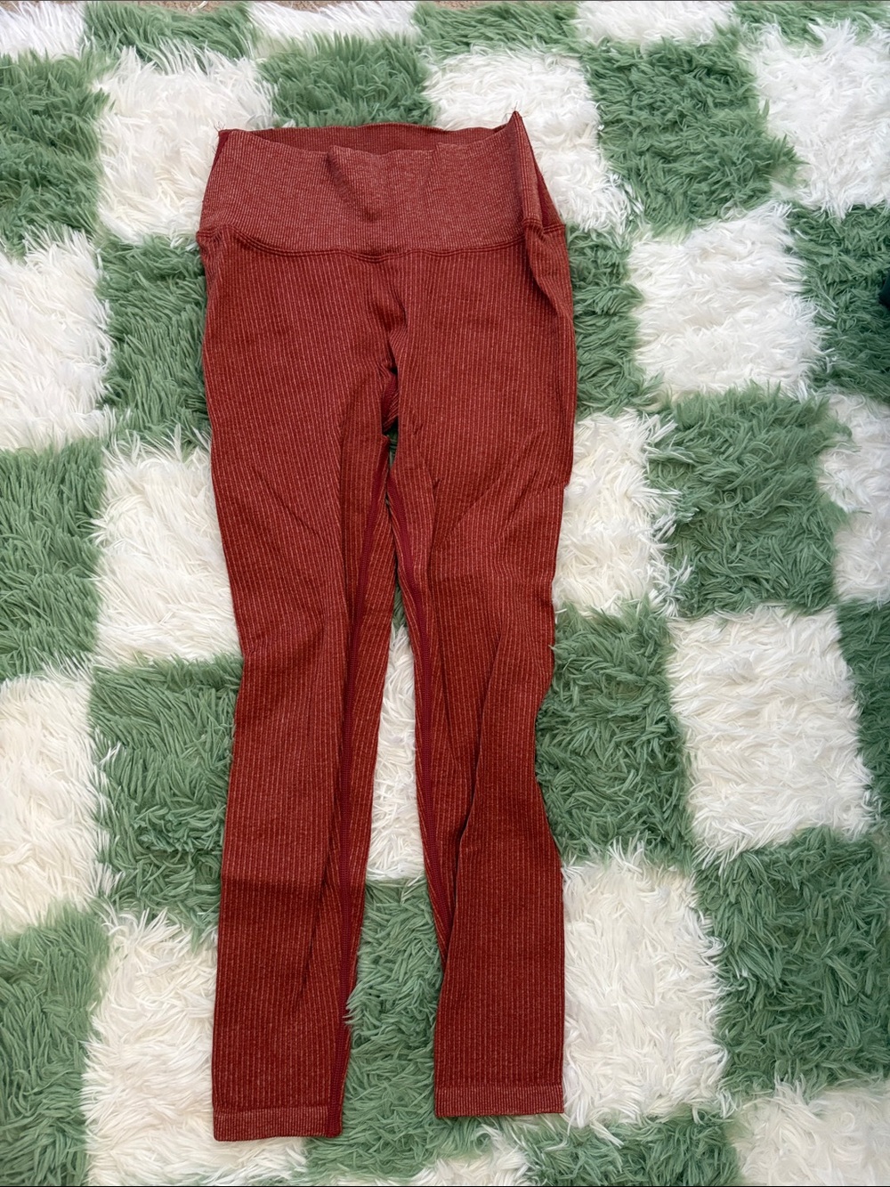 Balance Athletica Ribbed High-Waist Leggings in Brick Red Rust now Vitality